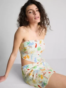 The Primark Scene | Bandeau-top med trykk og buet snitt