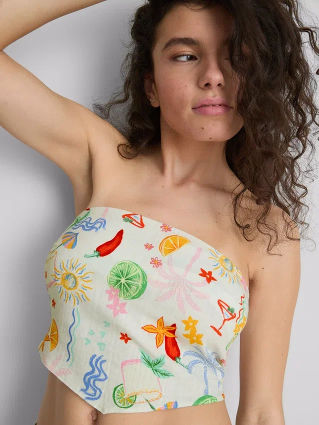 The Primark Scene | Bandeau-top med trykk og buet snitt