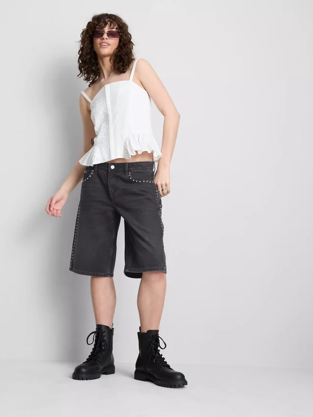 The Primark Scene | Bomullsdenim-shorts med nitter