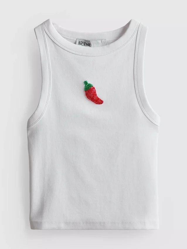 The Primark Scene | Bomullsrik tank-top med perler