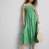 The Primark Scene | Midi-kjole med rynket striper og bandeau-top
