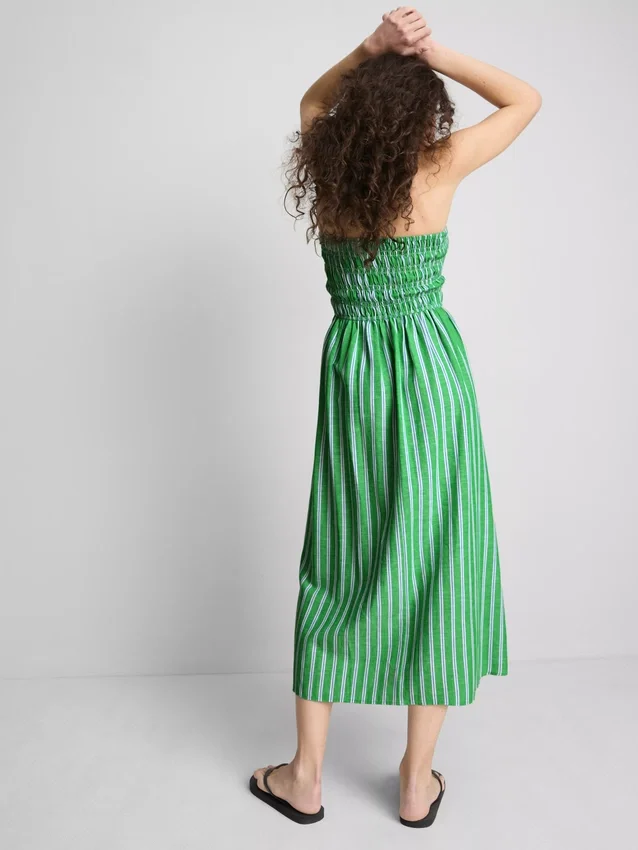 The Primark Scene | Midi-kjole med rynket striper og bandeau-top