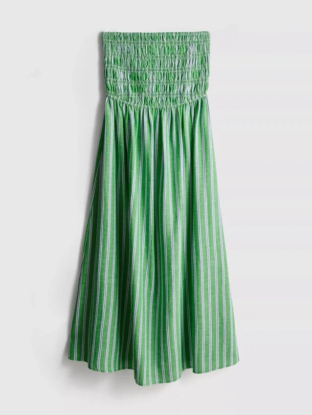 The Primark Scene | Midi-kjole med rynket striper og bandeau-top