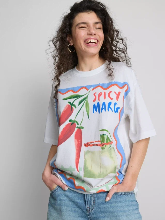 The Primark Scene | Oversized bomulls-T-skjorte med «Margarita»-trykk