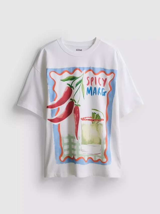 The Primark Scene | Oversized bomulls-T-skjorte med «Margarita»-trykk