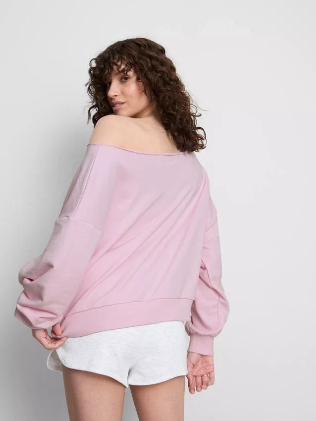The Primark Scene | Sweatshirt med slagord og bare skuldre