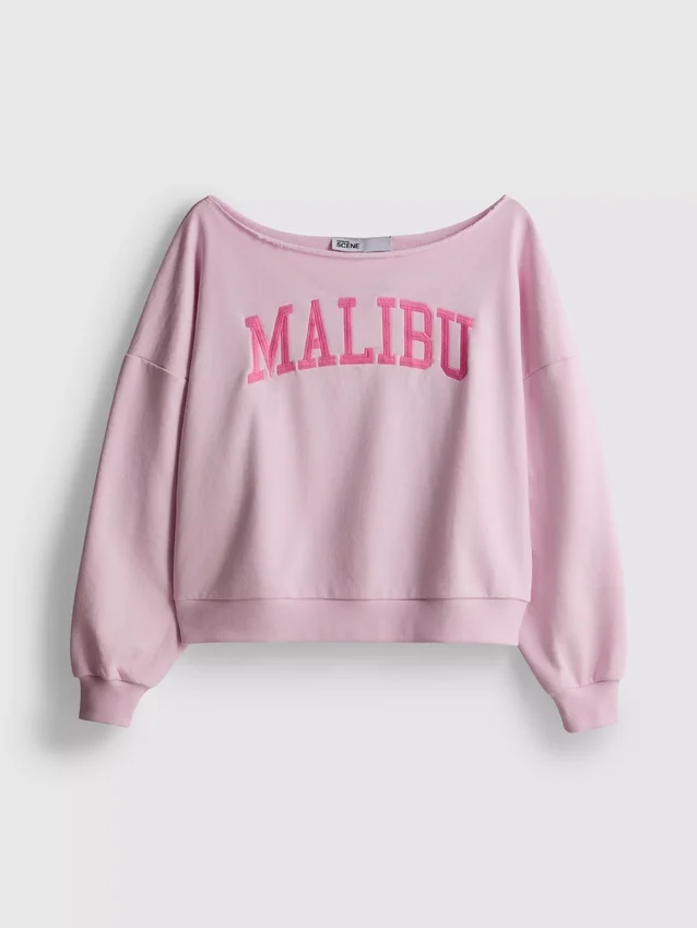 The Primark Scene | Sweatshirt med slagord og bare skuldre