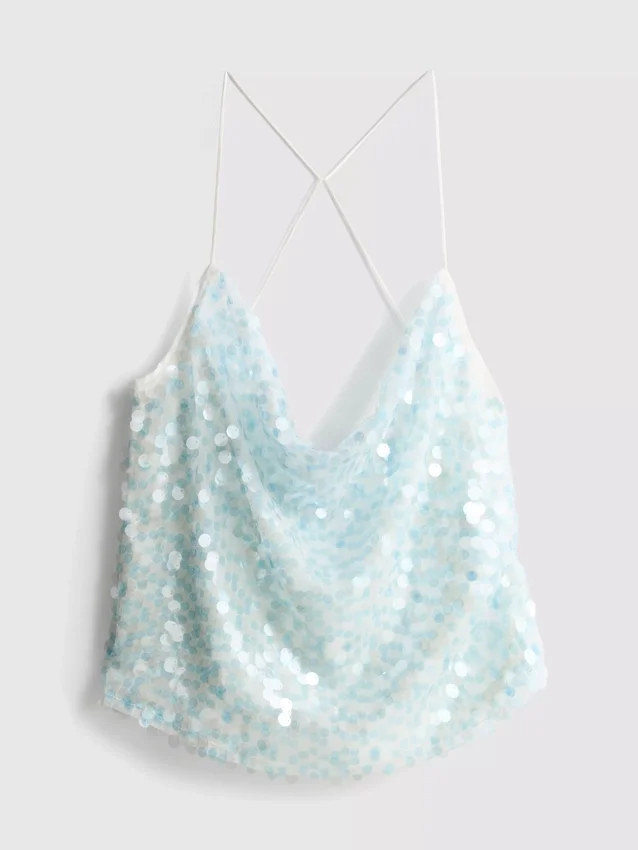 The Primark Scene | Top med stropper, paljetter og cowl-hals