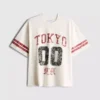 Tokyo kortærmet T-skjorte med slitt grafisk trykk