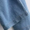 Treningsbukse i bomullsdenim med vide ben