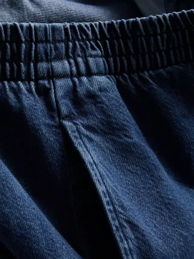 Treningsbukse i bomullsdenim med vide ben