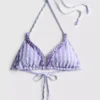 Triangel-bikinitopp i gingham med volanger