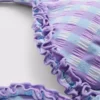 Triangel-bikinitopp i gingham med volanger