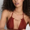 Triangel-bikinitopp med kjede-detaljer