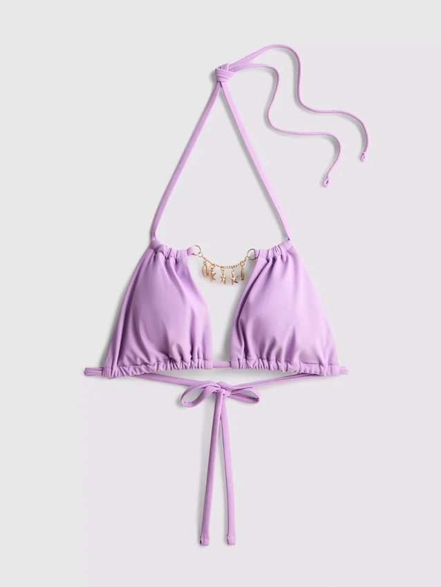 Triangel-bikinitopp med kjede-detaljer