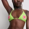 Triangel-bikinitopp med perleblomst
