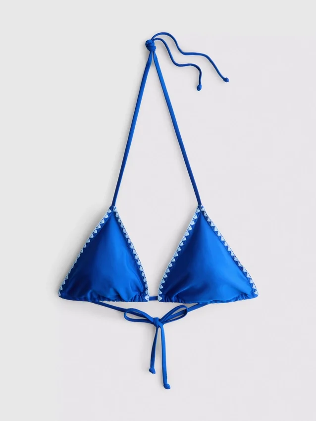Triangel-bikinitopp med sømdetaljer