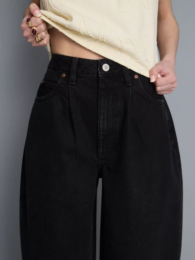Ultimate bomullsjeans med tønneformede ben
