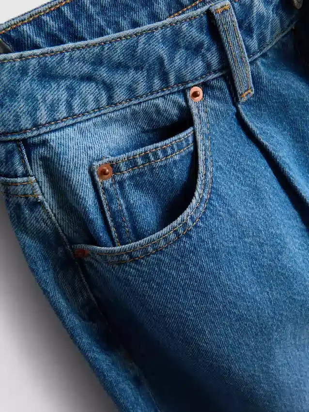 Ultimate bomullsjeans med tønneformede ben