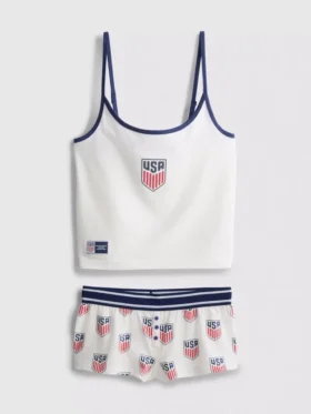 USA FC pysjamaser med bomullsrik cami-top og korte bukser