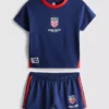 USA fotball-pysjamaser med korte shorts
