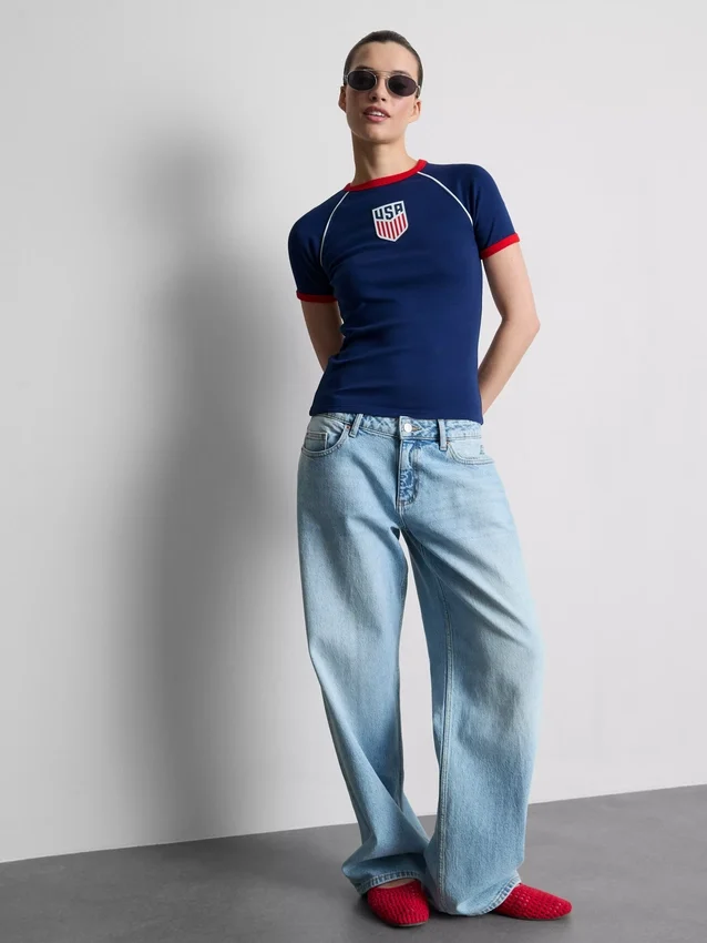 USA langermet baby-T-skjorte