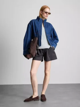 Utility-shorts i bomullsdenim