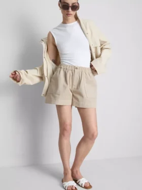 Utility-shorts i bomullsdenim