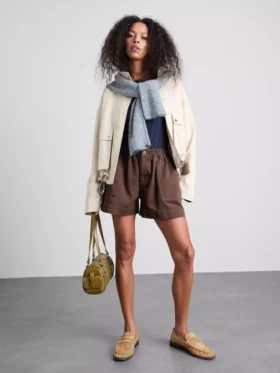 Utility-shorts i bomullsdenim