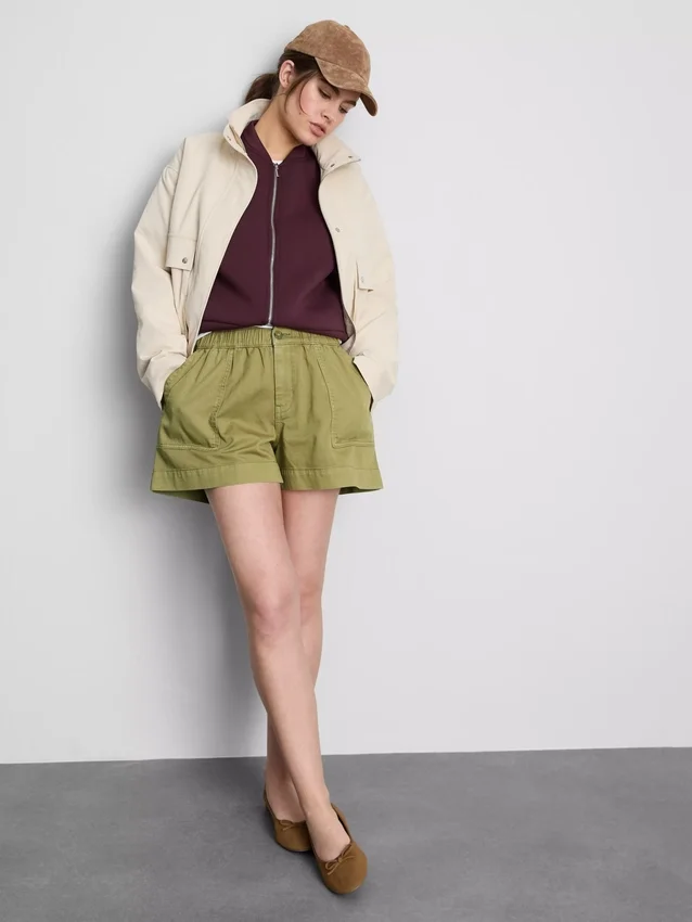 Utility-shorts i bomullsdenim