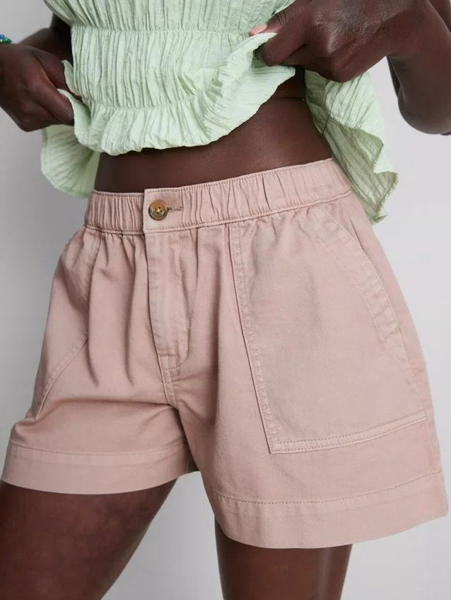 Utility-shorts i bomullsdenim