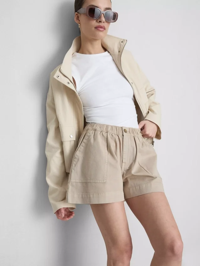 Utility-shorts i bomullsdenim