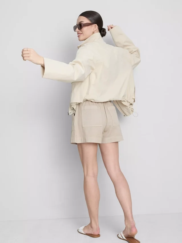 Utility-shorts i bomullsdenim