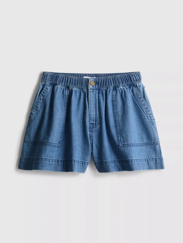 Utility-shorts i bomullsdenim