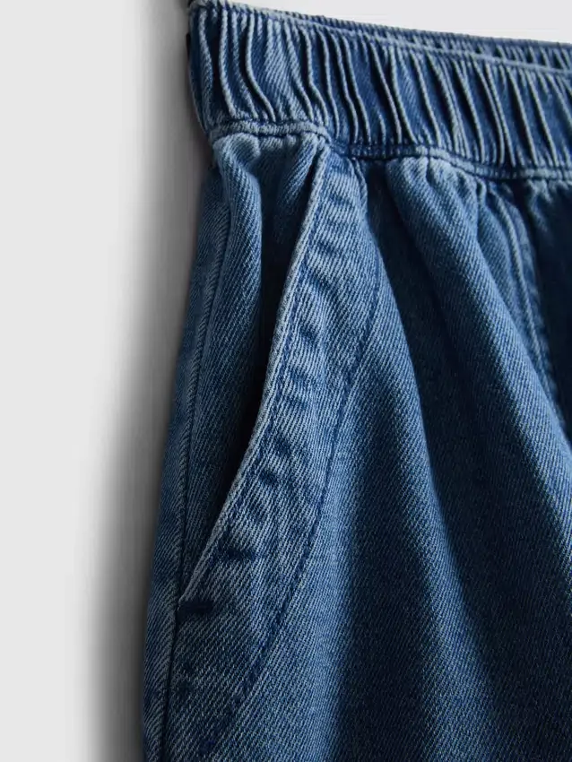 Utility-shorts i bomullsdenim