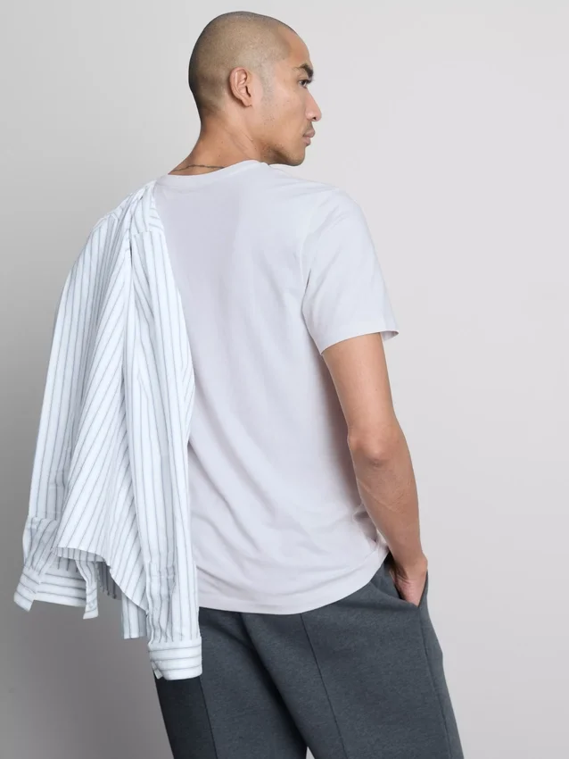 V-hals, slim-fit stretch-T-skjorte