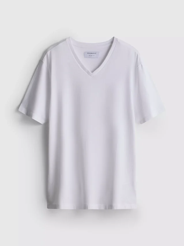 V-hals, slim-fit stretch-T-skjorte