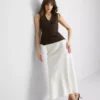 V-halset, peplum-inspirert, ermeløs topp