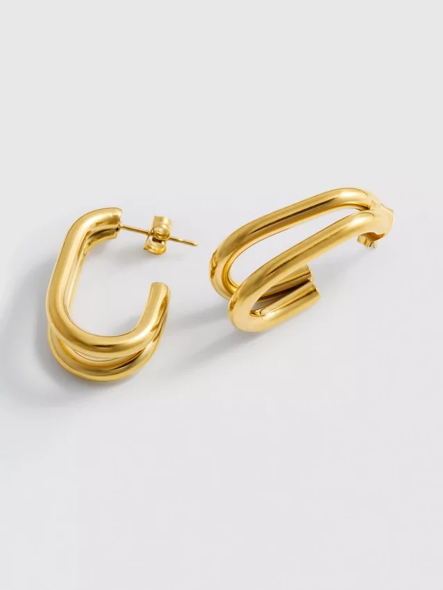 Vanntette doble hoop-øreringer