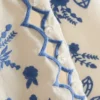 Vest i bomull med blomsterbroderi