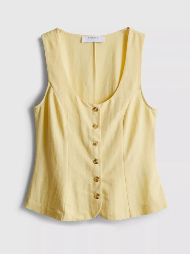 Vest i bomullsblanding med knapper