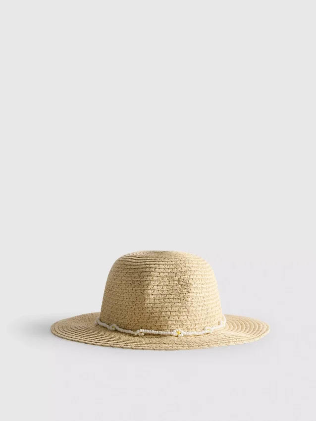 Vevd hatt med perler