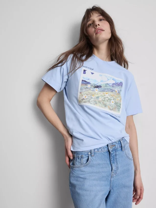 Vincent van Gogh landskapskunst bomulls-T-skjorte