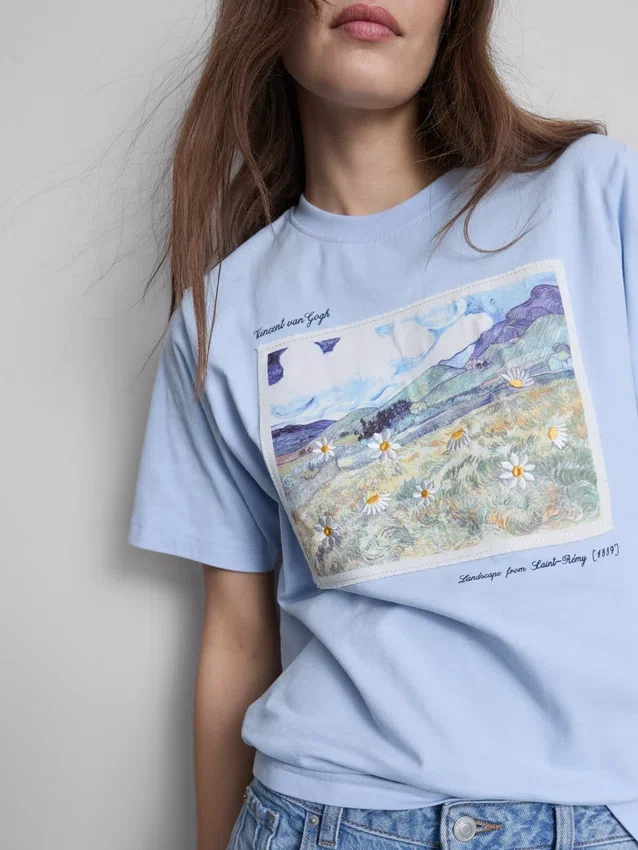 Vincent van Gogh landskapskunst bomulls-T-skjorte